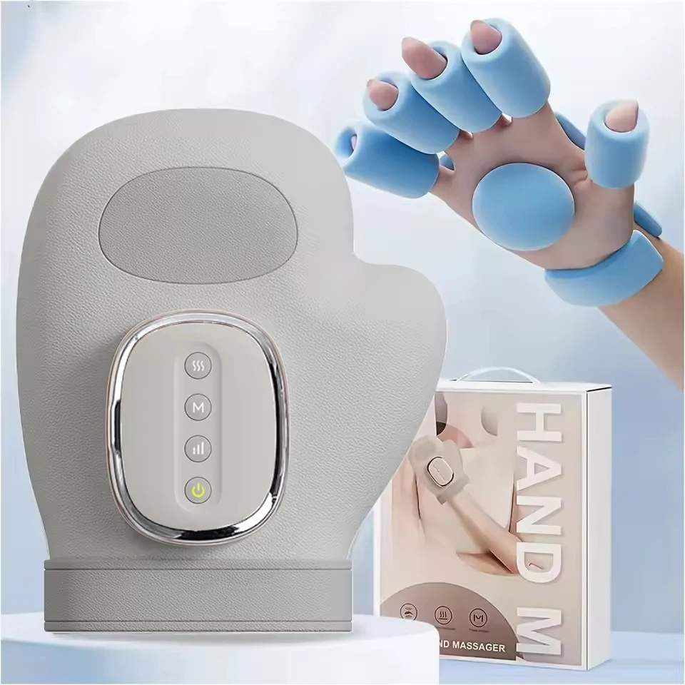 NEUER Elektrischer Handmassager mit Airbag-Kompression für Karpaltunnelsyndrom, Handgelenk- und Fingermassagegerät, Tragbare Vibrierende Handschuhe mit Knetrollen Image