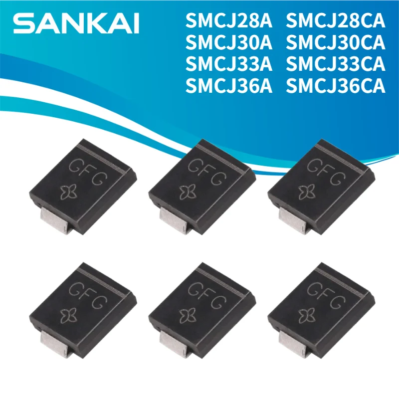 50–100 Stück TVS-Dioden SMCJ28A SMCJ28CA SMCJ30A SMCJ30CA SMCJ33A SMCJ33CA SMCJ36A SMCJ36CA Image