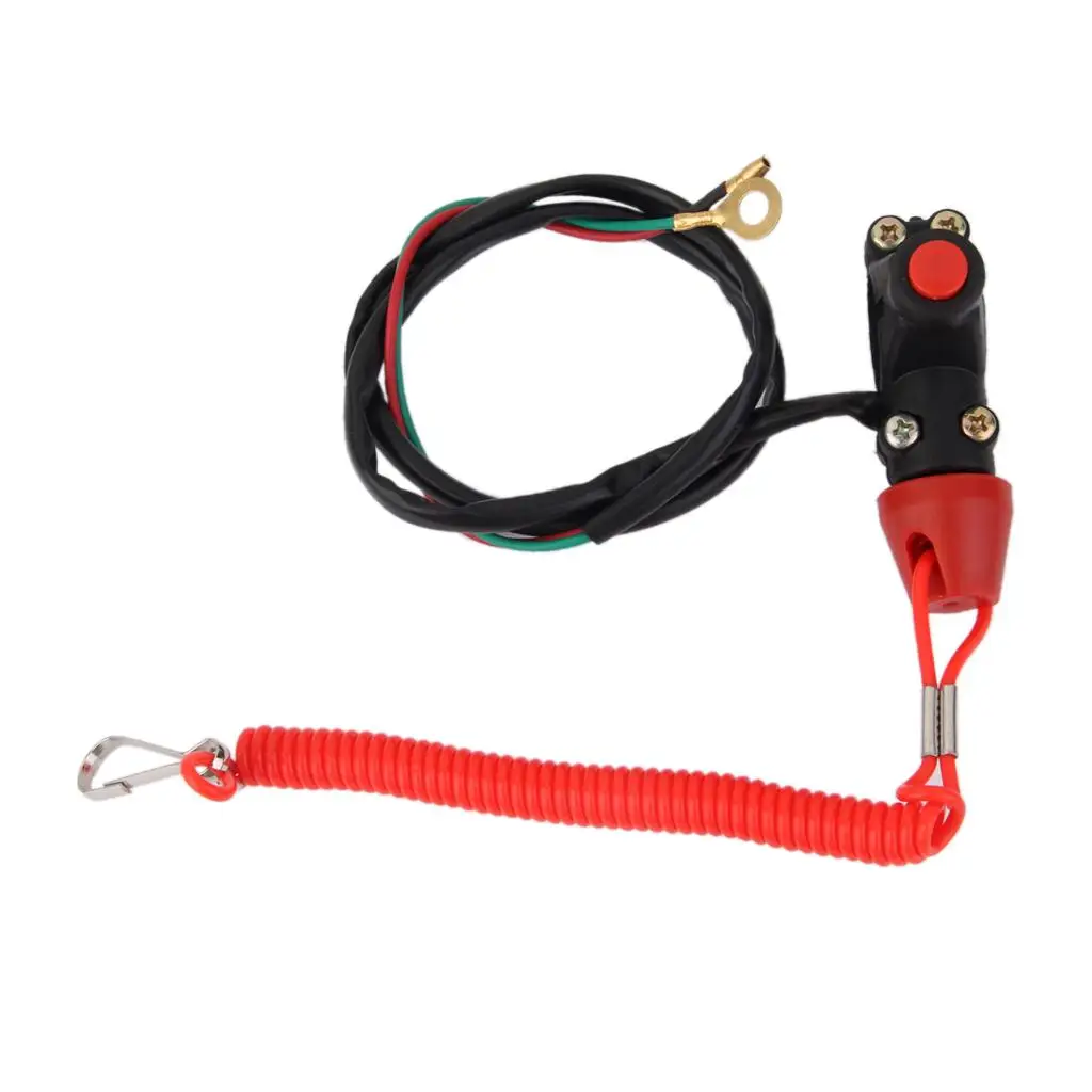 ATV Motorrad Boot Leine Lanyard Notfall Kill Stop Motor Schalter Push Button Interruptor de money del motor de matar Image