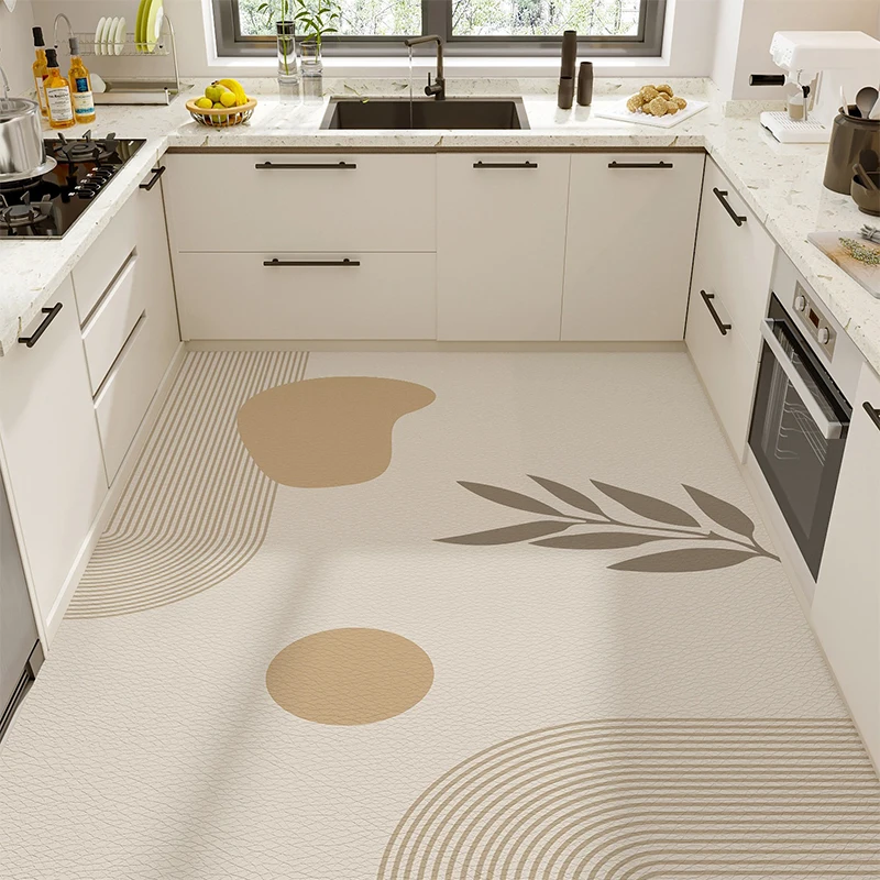 Kitchen Floor Mat Pvc Waterproof Leather Carpet Large Size Full Carpets Non-slip Oil-proof Rug Modern Home Decoration Rugs 주방 카펫