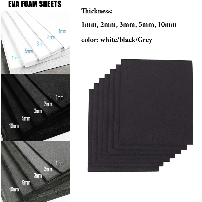 1/2/3/5/10 mm EVA-Schaumstoffplatte, Gebäudemodell-Requisiten, Produktionsmaterial, Schaumstoffmaterial, 10 mm x 35 cm x 100 cm, 5 mm x 35 cm x 50 cm