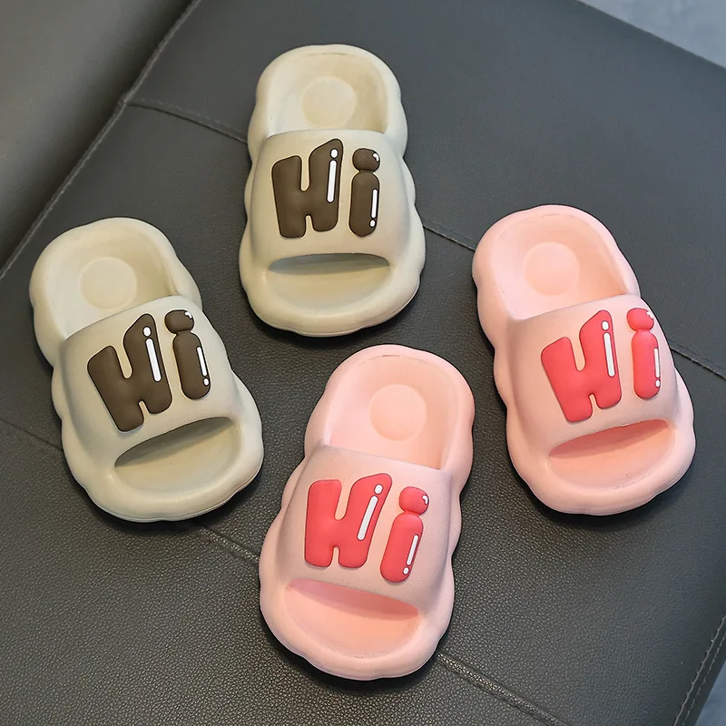 Kinder EVA Hausschuhe Junge HALLO Badezimmer Hausschuhe Mädchen Indoor Anti Slip Weichen Boden Hause Hausschuhe Eltern Kind Hausschuhe Image