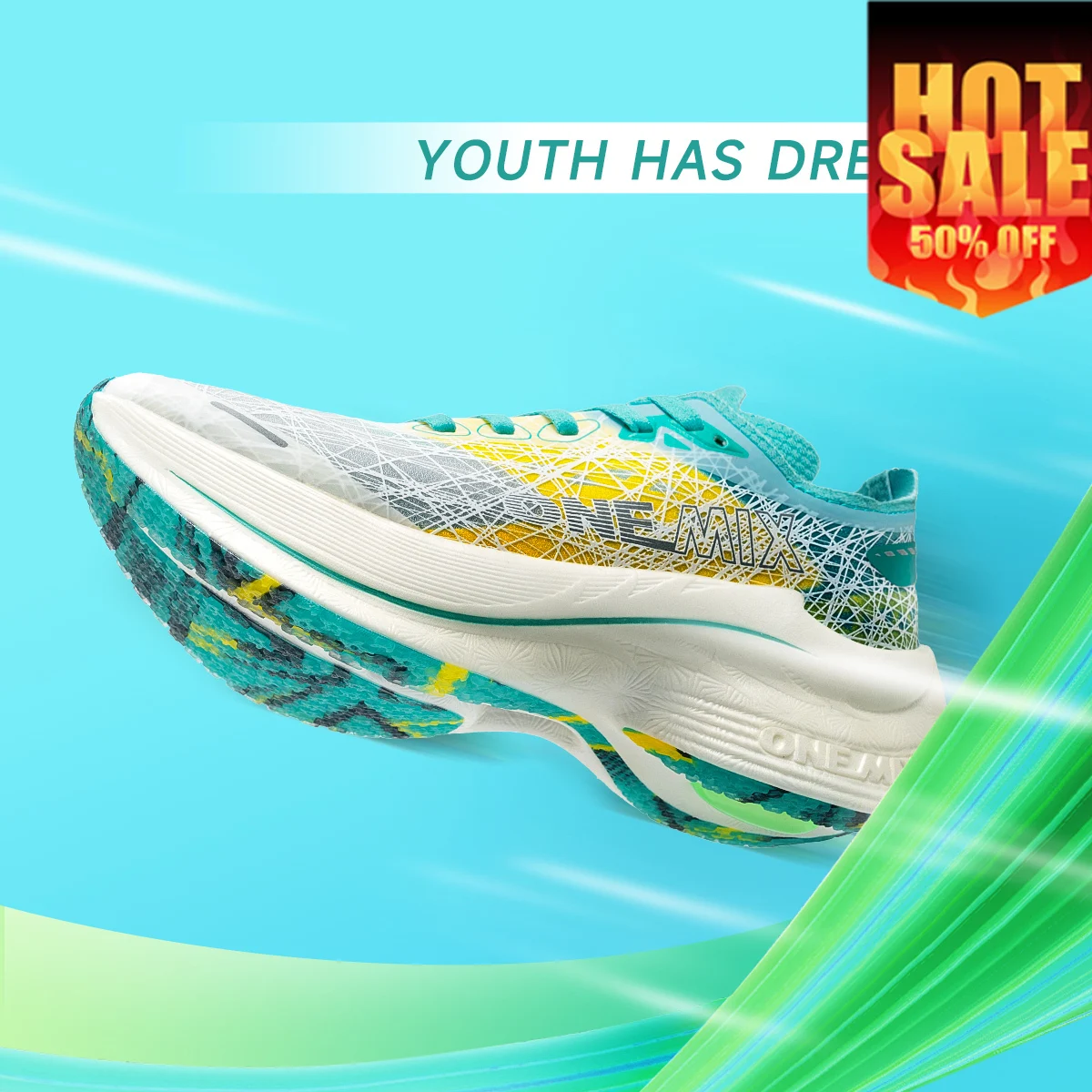 ONEMIX Carbonfaser-Laufschuhe, ultraleichte Sneaker mit Stoßdämpfung und Rebound-Technologie für Herren, Outdoor-Sportarten Image