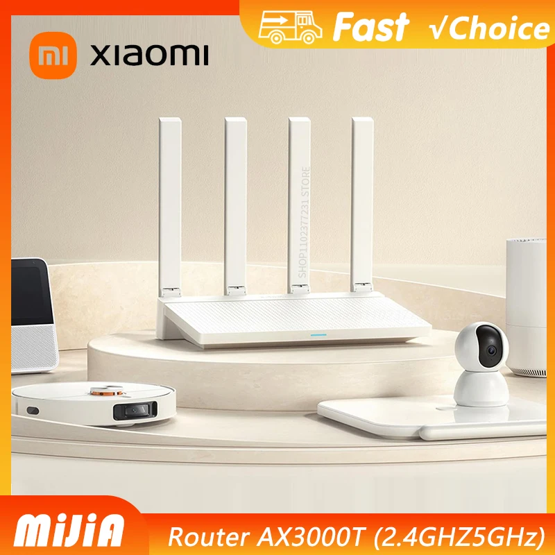 NEUER Xiaomi AX3000T Router Mesh-Netzwerk Gigabit-Ethernet-Anschlüsse Gaming-Beschleuniger Repeater Modem Signalverstärker Mijia App Image