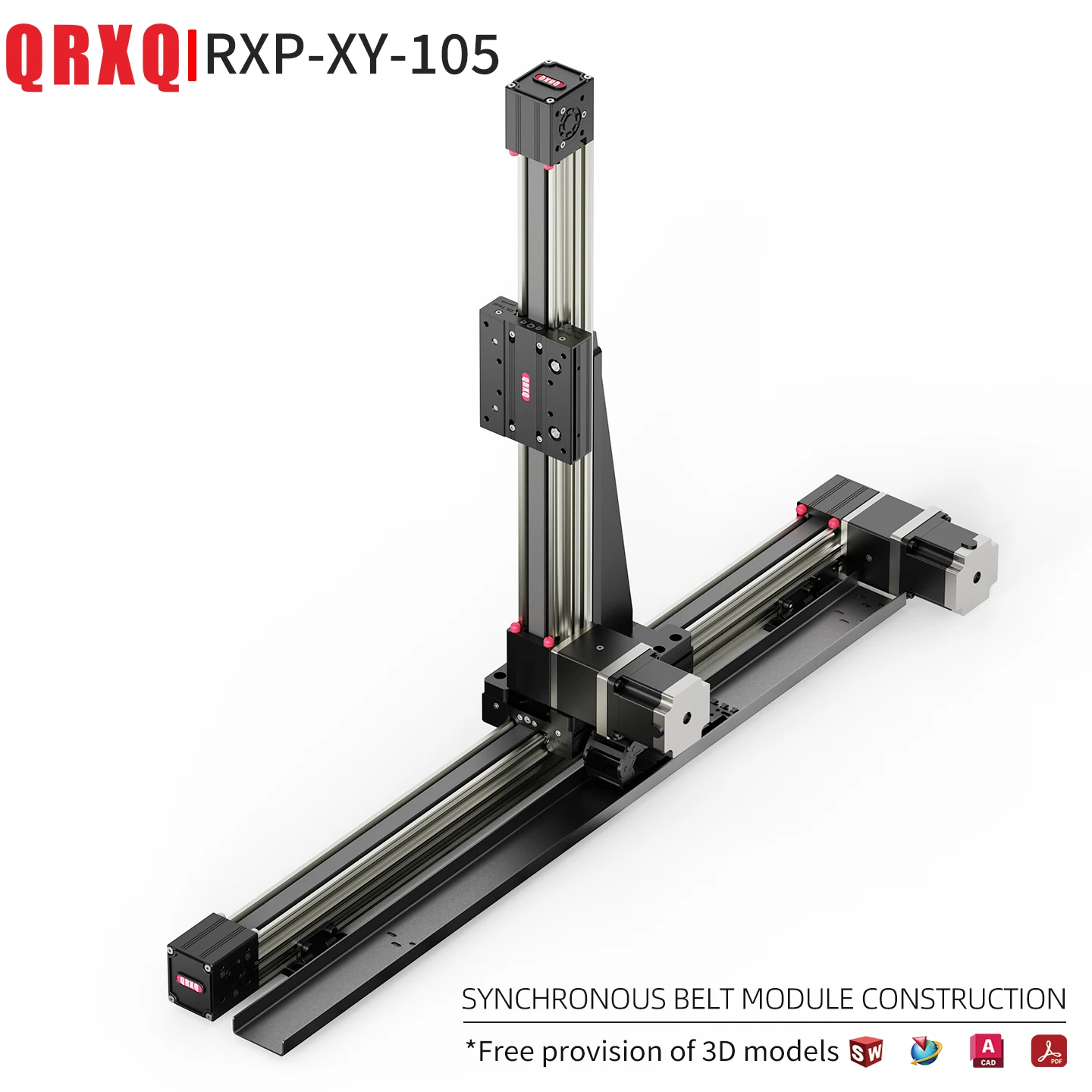QRXQ RXP-XY-105 die X-Achse kann vertikal montiert werden mit einem riemenangetriebenen linearen Montagemodul mit einer Tragfähigkeit von 5 kg.