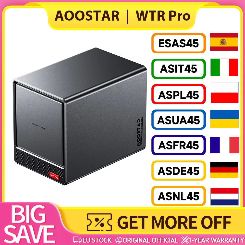 AOOSTAR WTR Pro NAS Mini-PC Barebone (Ohne RAM Ohne SSD), AMD Ryzen 7 5825U 8 Kerne Max 4,5GHz, HDMI+DP+Type-C Dreifach-4K-Display, WiFi 6 Bluetooth 5.2, 2*USB3.0 2*USB2.0 2*2,5G RJ45 Image