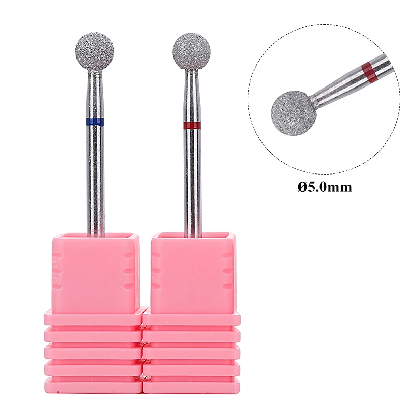 5,0 mm Ball-Nagelhautfräser 3/32'' Diamant-Bohrer Fräser Polierwerkzeug für Nagelkunst und abgestorbene Haut Image