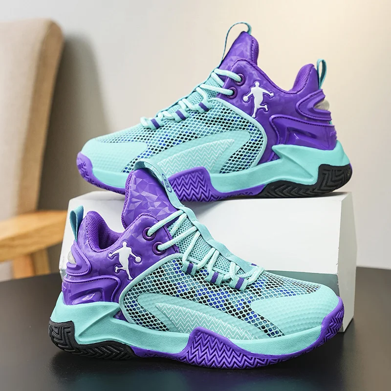 Stilvolle Marke Kinder Turnschuhe Leichte Atmungsaktive Sport-Schuhe für Jungen Bequeme Anti-slip Basketball Schuhe Mann tênis de basquete