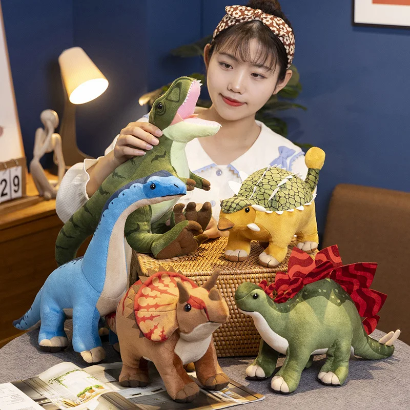 Nachahmung Dinosaurier Plüsch Spielzeug Triceratops Stegosaurus Tyrannosaurus Ankylosaurus Gefüllte Puppen Echte Leben Cartoon Dinosaurier Spielzeug Image