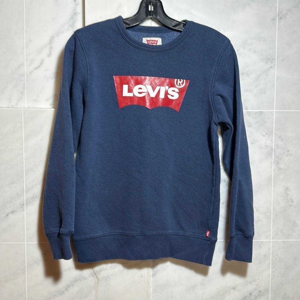 Levi's Shirts & Tops | Levi's Kids Wear Boys Cotton Batwing Logo Sweatshirt Size L | Color: Blue | Size: Size 12-13 Years