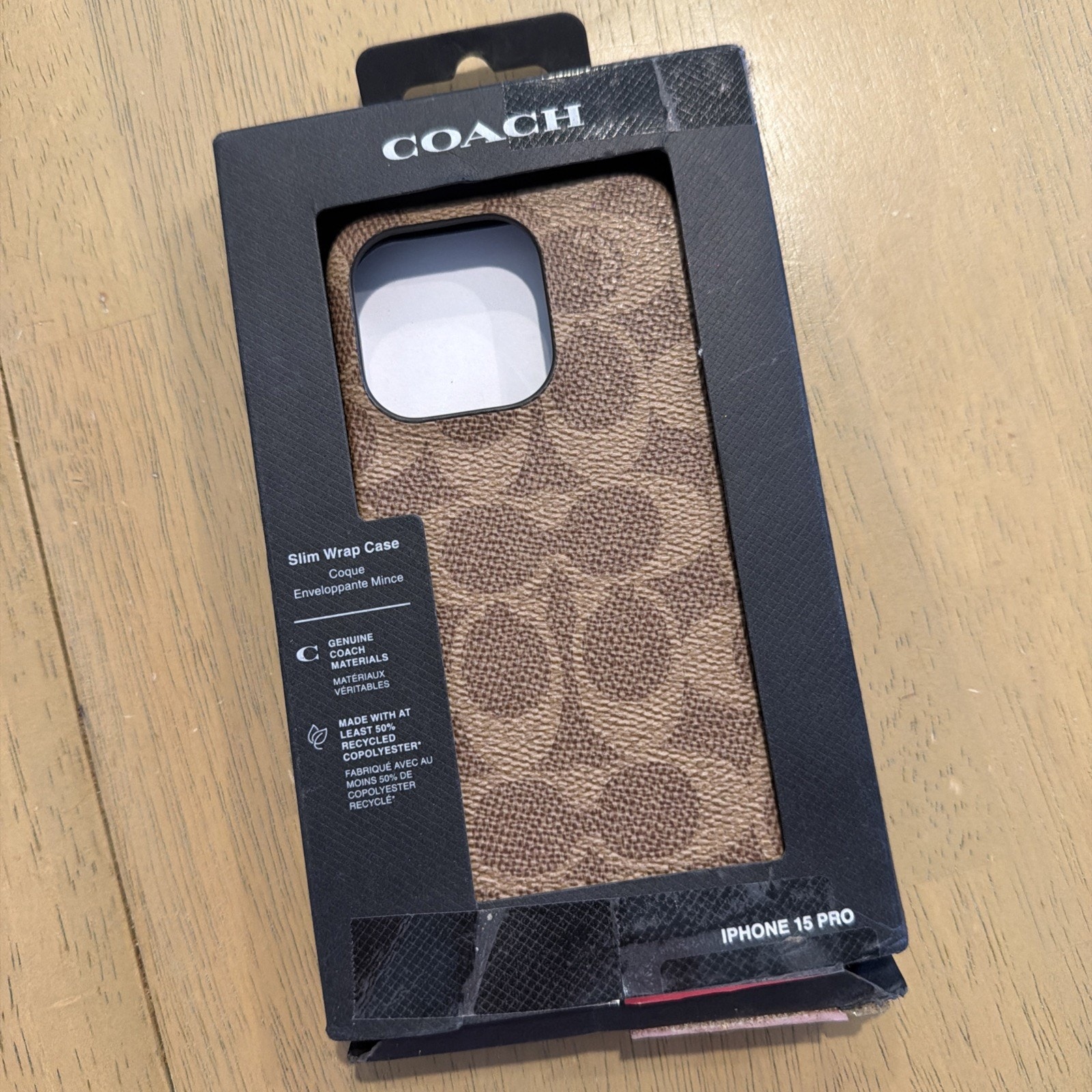 Coach Cell Phones & Accessories | Coach Iphone 15 Pro Case Brown Signature Canvas Smartphone Cover New Open Box | Color: Brown | Size: Os