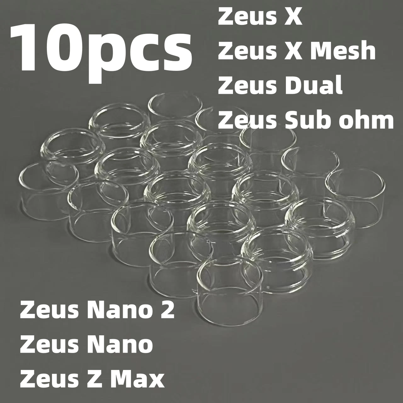 10 Stück Glas Aquarell transparent/gerade/Blase/Regenbogen für z/zeus x/zeus subohm/dual/z max/nano 2 mesh Glas Aquarell Werkzeug Image