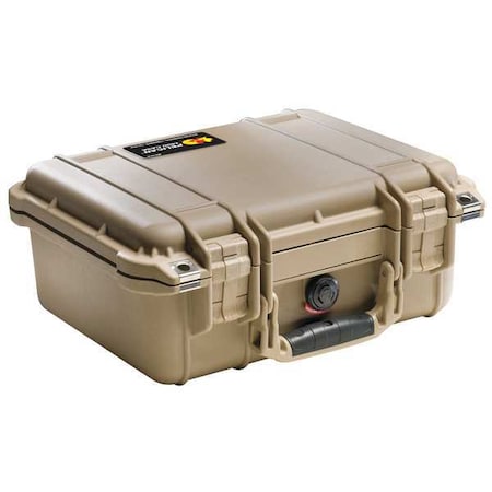 PELICAN 1400NF Desert Tan Protective Case, 13.37"L x 11.62"W x 6"D
