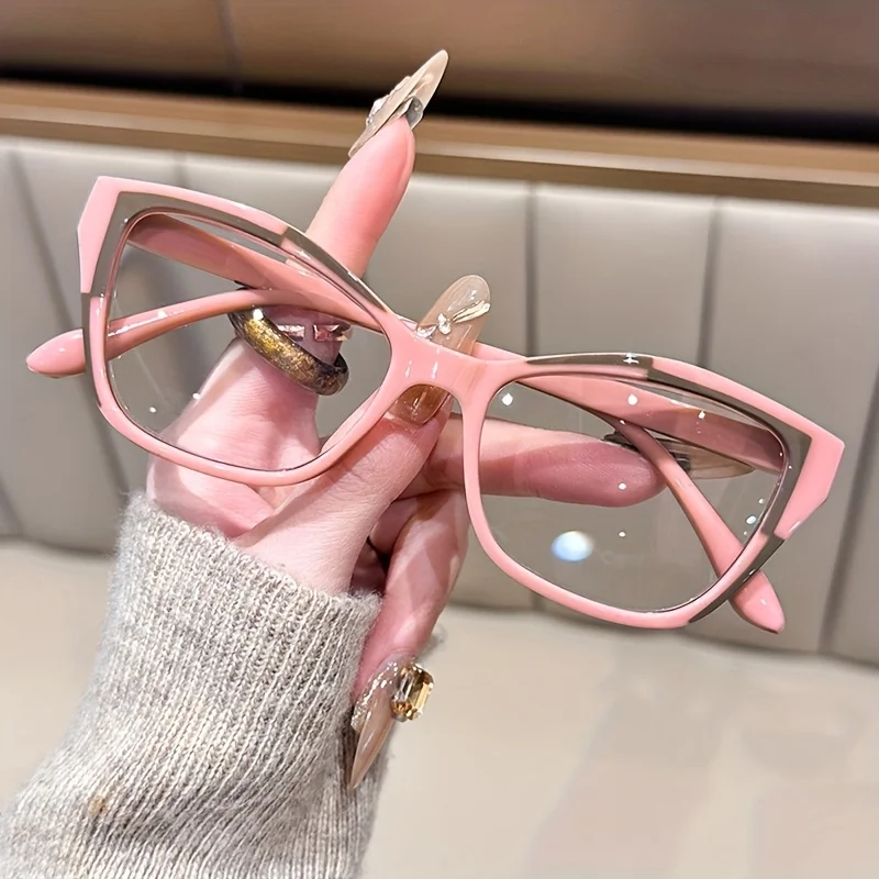 Elegante Cat-Eye-Lesebrille für Damen - Modisches Farbblock-Design, Blaulichtfilter, Stärke 1,0 bis 4,0 Image