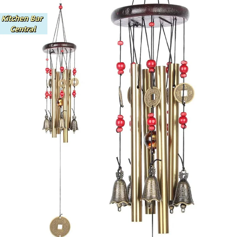 【Large Wind Chime Tubes Bells Metal Church Bell Outdoor Garden Home Garden Decor Hanging Wind Chime Symbol Of Good Luck】