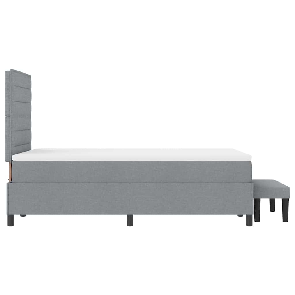 vidaXL Boxspringbett mit Kopfteil Hellgrau 120 x 190 cm Stoff Image