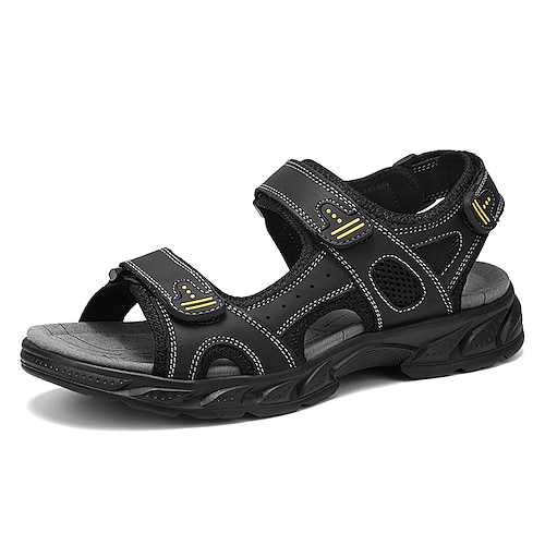 Herren-Sportsandalen in Hellbraun – verstellbare, bequeme Sommerschuhe mit offener Zehenpartie – lässige Outdoor-Schuhe für Reisen, Strandurlaub, Freizeit und warmes Wetter