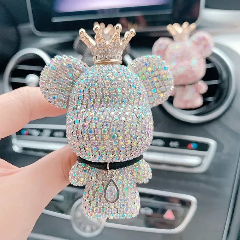 Crown Diamond Bear Car Vent Perfume Clip Air Freshener lavender Ice Bear