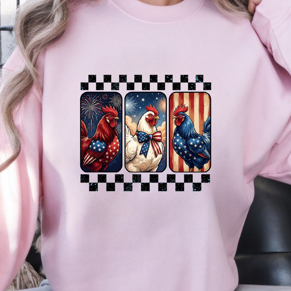 Patriotic Chicken 4th Of July Shirt | Funny USA Flag Farm Independence Day Tee mustard 3xl sweatshirt