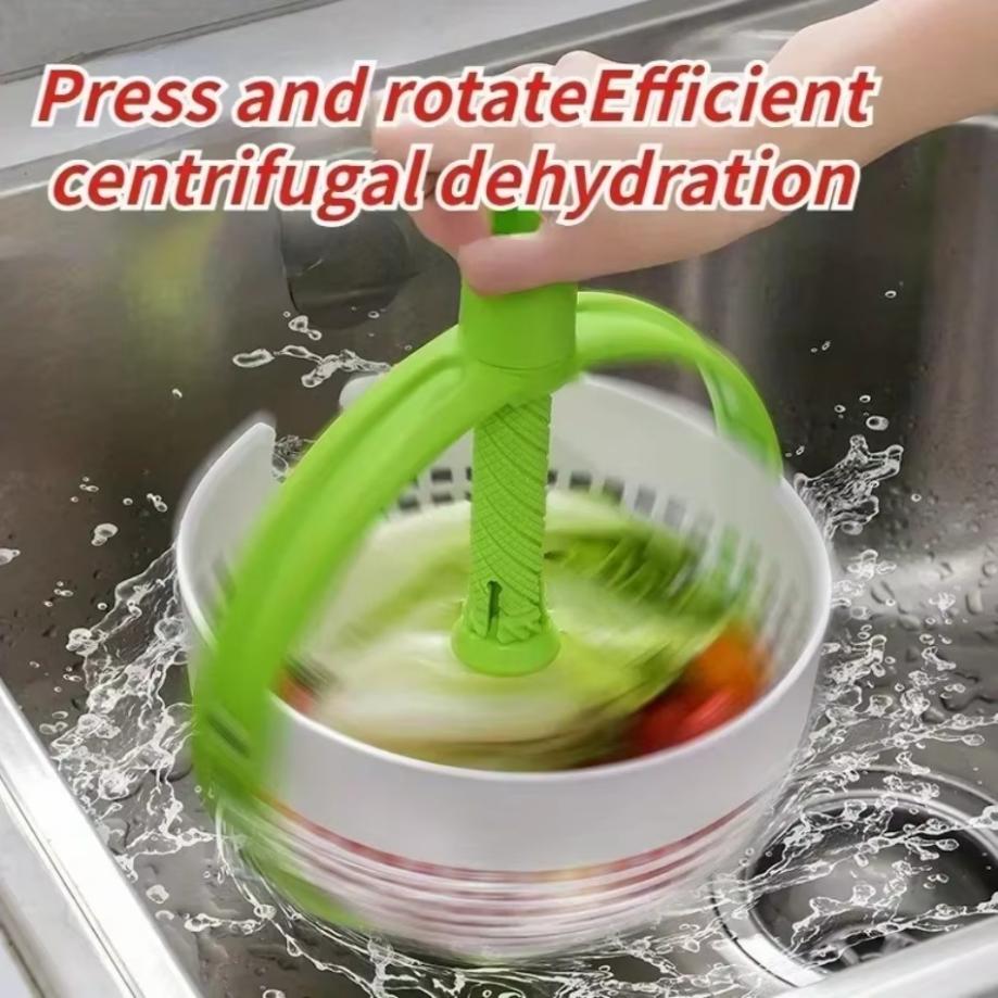 FreshSpin Rotating Salad Spinner And Vegetable Washing Basket With Drainage Storage FreshSpin Rotating Salad Spinner And Vegetable Washing Basket With Drainage Storage