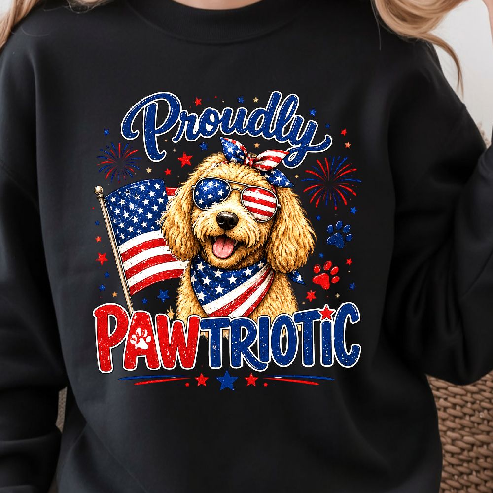 4th Of July Goldendoodle Patriotic Dog Design Red White Blue Independence Day T Shirt Graphic mint 3xl sweatshirt