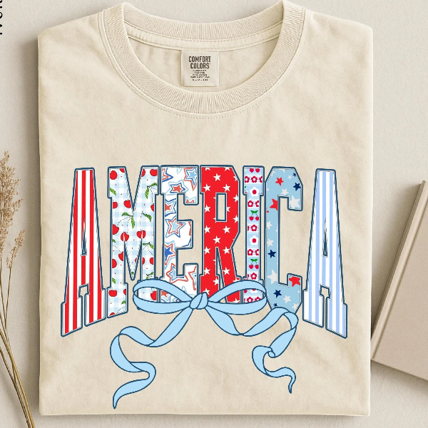 America Coquette Patriotic Bow Comfort Colors 4th Of July Graphic Tee white 2xl sweatshirt