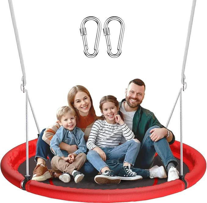 Rote Nestschaukel 110cm - Perfekt für Entspannung und Outdoor-Spaß! Image