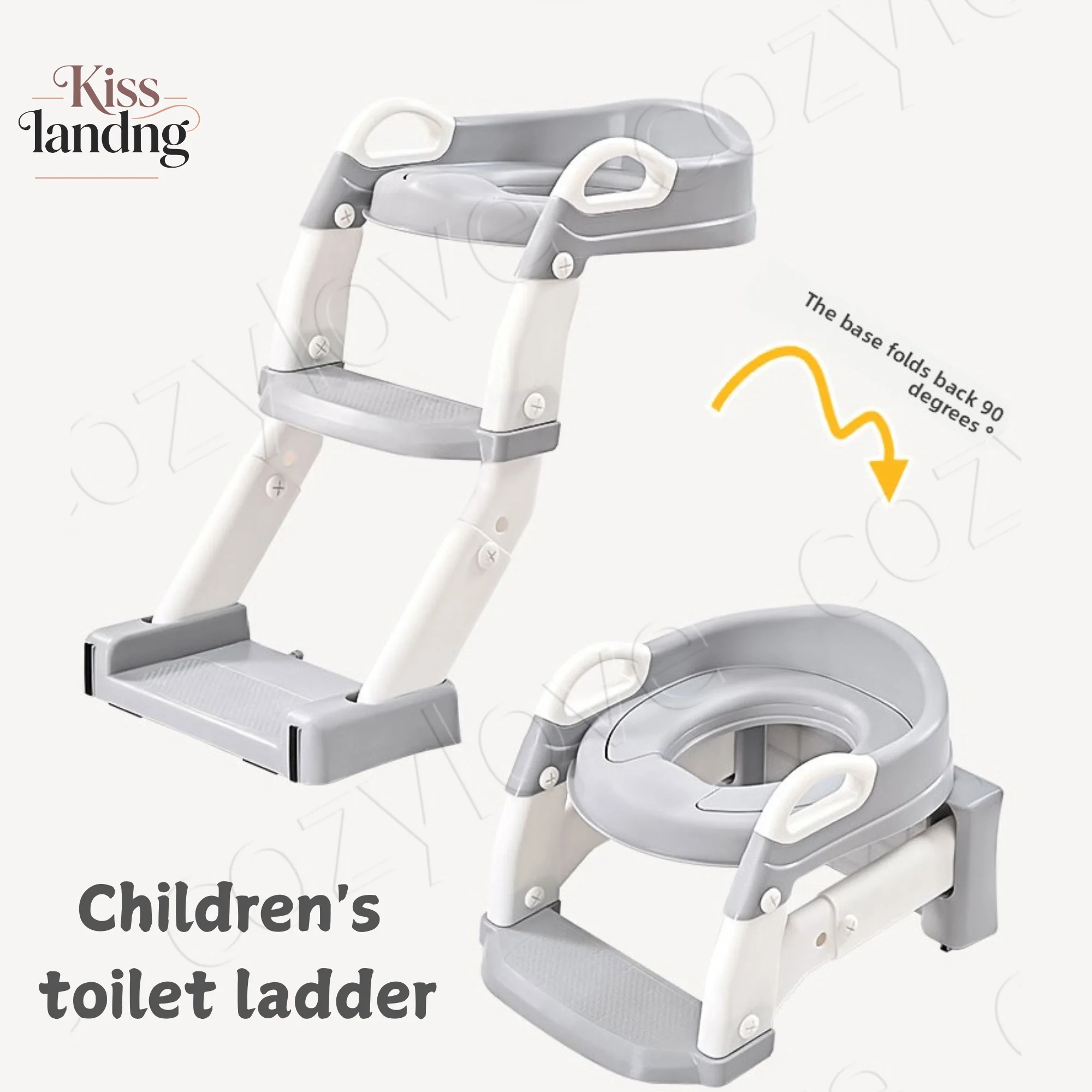 Faltbarer Kleinkind-Toilettentrainer mit Leiter | Verstellbarer Toiletten-Tritthocker für Kinder mit Griffen, 90 ° Klappbares Design