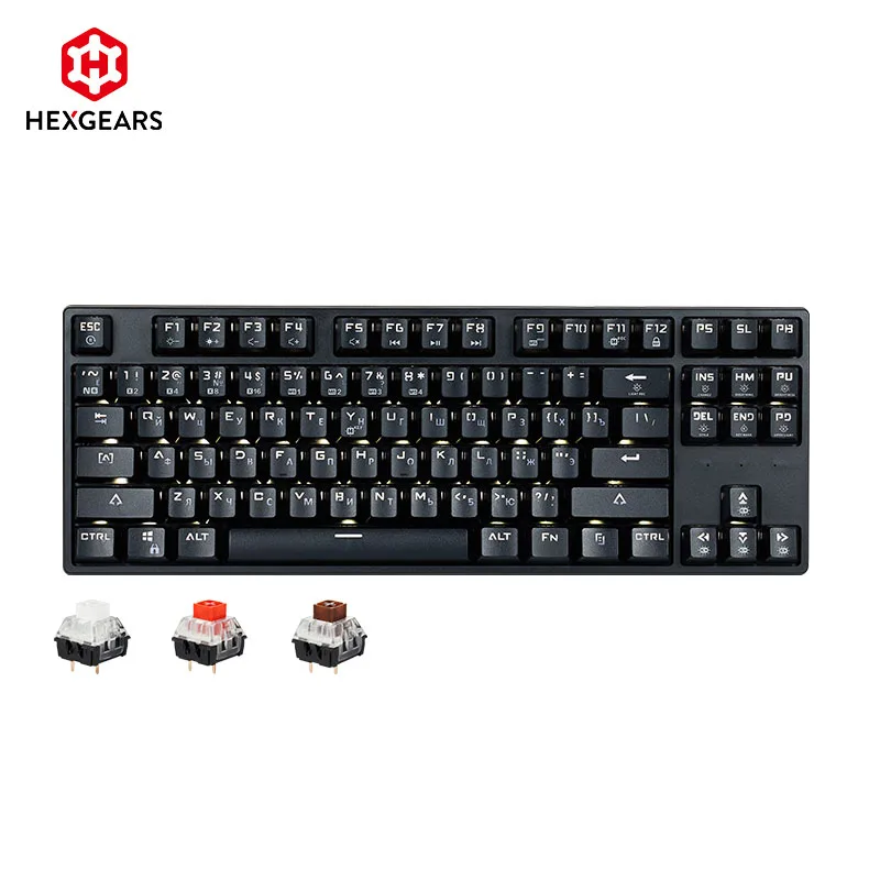 HEXGEARS Mechanische Tastatur gaming Hot-swap Schalter Russische 87 Schlüssel Wasserdichte Kailh BOX Schalter Tastatur Nach macro GK12 Image