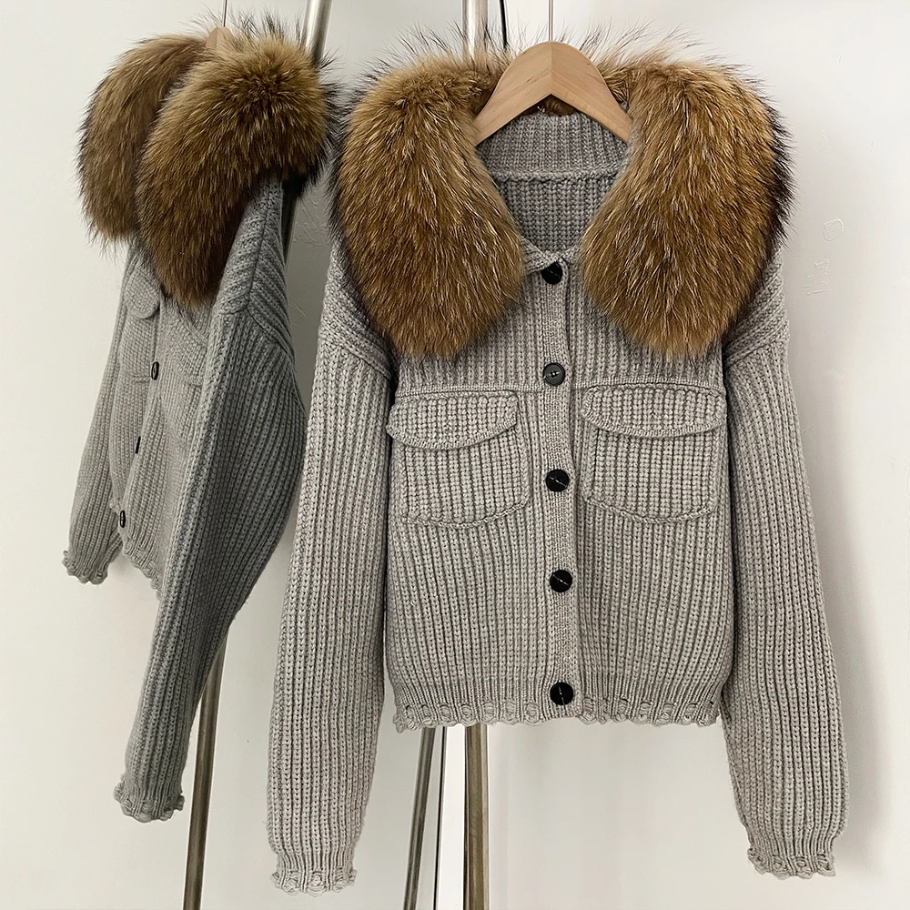 Reality Fur Pullovers Women's Sweater Women Trends 2025 Cardigan Femmes Blouse Autumn New Women's Clothing Women Winter Clothes