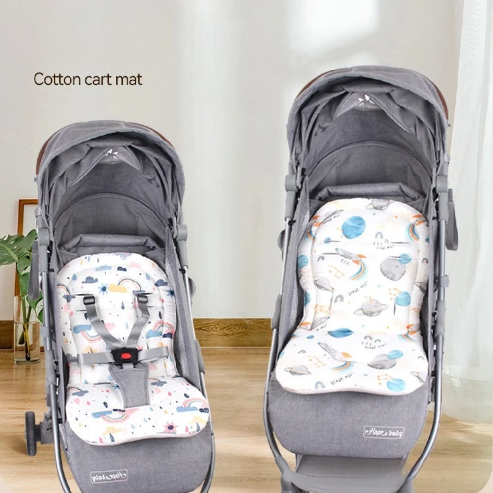 Kinderwagen-Baumwollauflage, Baby-Kinderwagensitzkissen, Doppelnutzung für Kinderwagen & Hochstuhl, Rutschfest, Weich, Ganzjährig Dicker Image