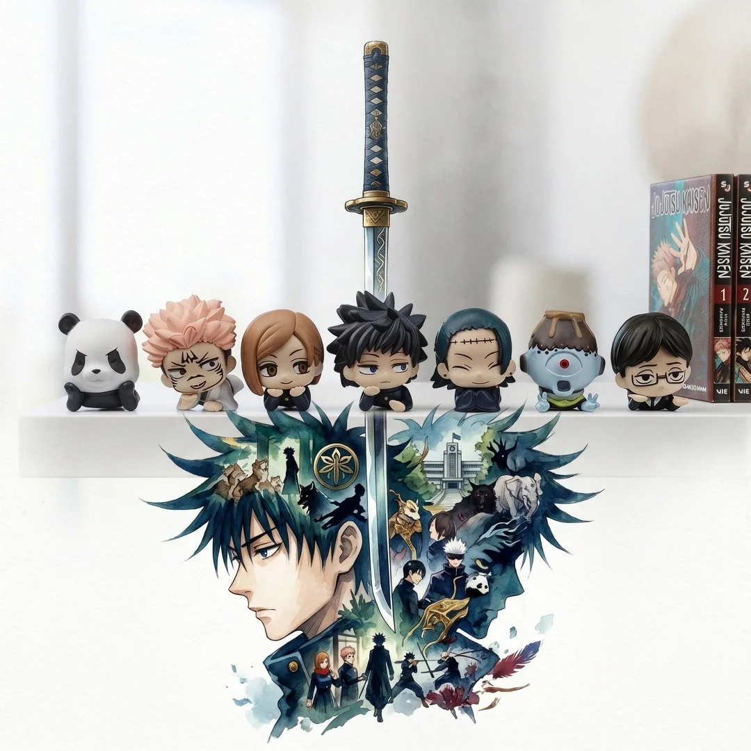 Weinende Sukuna Figur Statue Anime Jujutsu Kaisen Niedliche Kawaii Megumi Figurine Skulptur Hausdekoration Tisch-Accessoires Spielzeug Geschenk Image