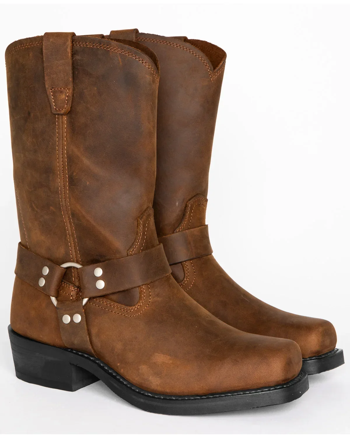 Retro Cowboy-Stiefel für Herren, mittelhohe Westernstiefel, Herrenstiefel aus PU-Leder, Slip-On-Schuhe, Winter-Ritterstiefel, Stiefeletten, Übergrößen 39-48