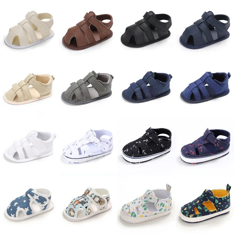 2023 Sommersandalen für Neugeborene, Jungen und Mädchen, weiche Sohle, rutschfeste Wanderschuhe, weiße Taufe, 0–18 Monate