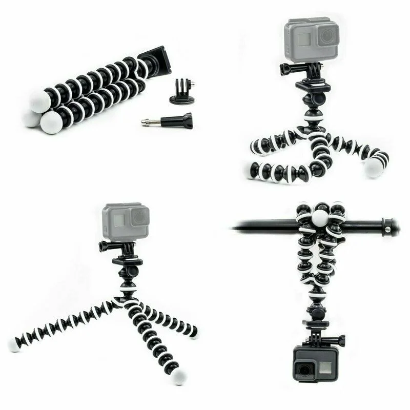 Octopus Flexibler Stativhalterung für GoPro Hero 12 11 10 9 8 7 6 5 4 3 Action-Kamera Sjcam Top DJI Action Image