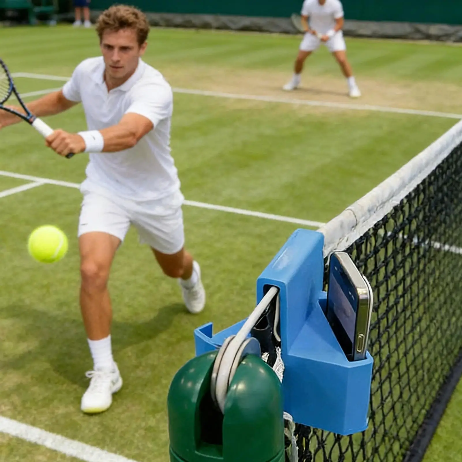 Verstellbare Tennis-Kamerahalterung Doppelseitige Sicherungshalterung für Tenniszaun 3D-Gedruckte Clip-on-Halterung für Aufnahmen bei Wettkämpfen Image