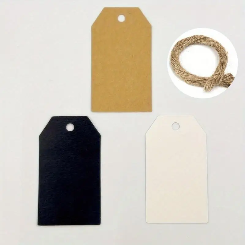 100 Stück „Danke, dass Sie mit uns gefeiert haben“-Anhänger, handgefertigtes Etikett, Geschenkdekoration, leeres Preisschild, 20 m Schnur Image