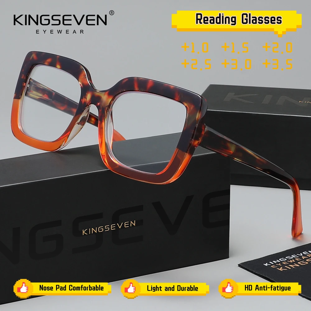KINGSEVEN Lesebrille für Damen und Herren, bequemer Augenschutz, Anti-Blaulicht-Brille +1,0 +1,5 +2,0 +2,5 +3,0 +3,5 Image