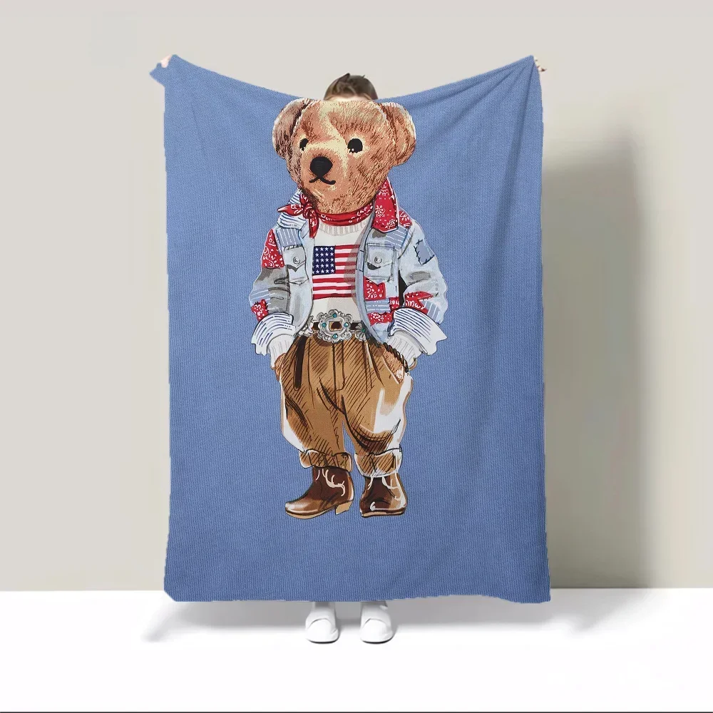 Polo Bears Überwurfdecke, Sommerdecke, dekorative Tagesdecke, Sofaüberwurf, perfekt für Heimtextilien und Gartengebrauch Image