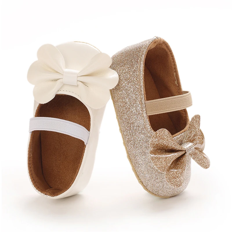 Niedliche Frühlings- und Herbst-Babyschuhe mit Schleife, weicher Boden, Turnschuhe, 0–18 Monate, weibliche Babyschuhe, Prinzessinnenschuhe Image