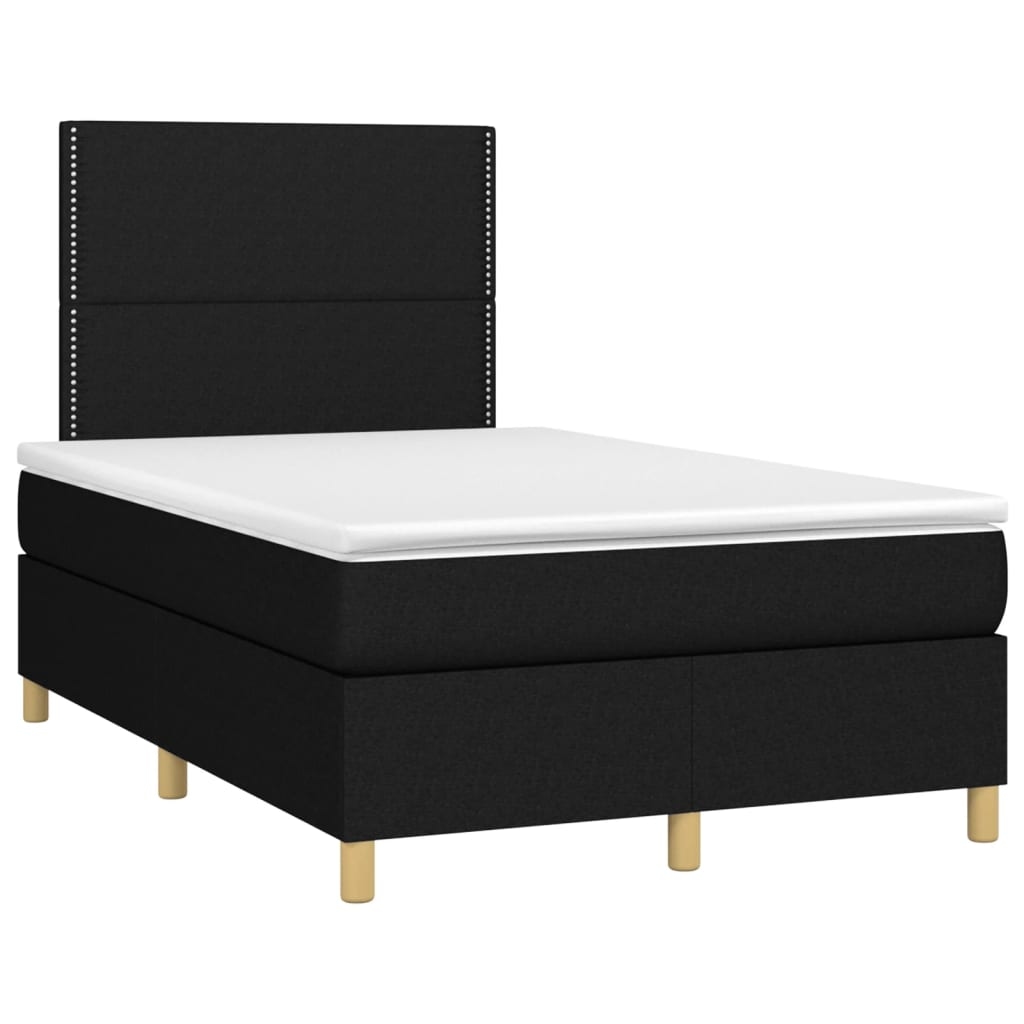 Décoshop26 - LED-Bettgestell mit Lattenrost Kopfteil und Matratze 120 x 200 cm schwarzer Stoff TDL0209290 Image