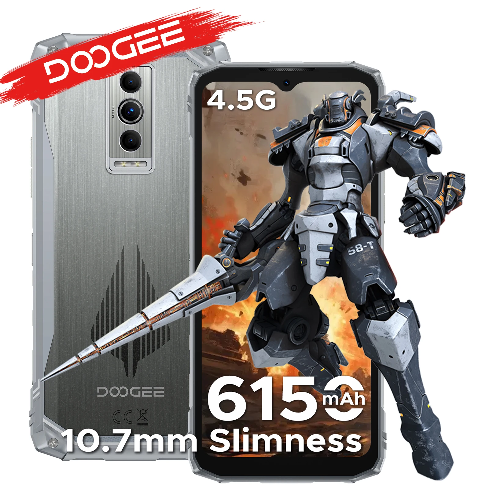 DOOGEE Blade10 Pro Energy - Robustes Smartphone, 6,56-Zoll-Display, Android 15, 32GB RAM (6+26), 256GB Speicher, 6150mAh Akku, Widevine L1, NFC Image