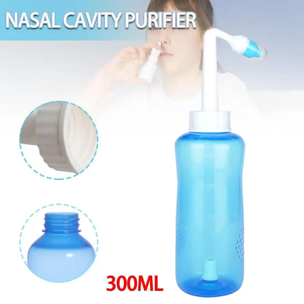 1/2/3-teilige Nasenspülflasche, 300 ml, für Erwachsene und Kinder, Nasenhöhlen- und Nasenspülflasche, physiologischer Salzlake, manuelle Rhinitis-Spülflasche Image