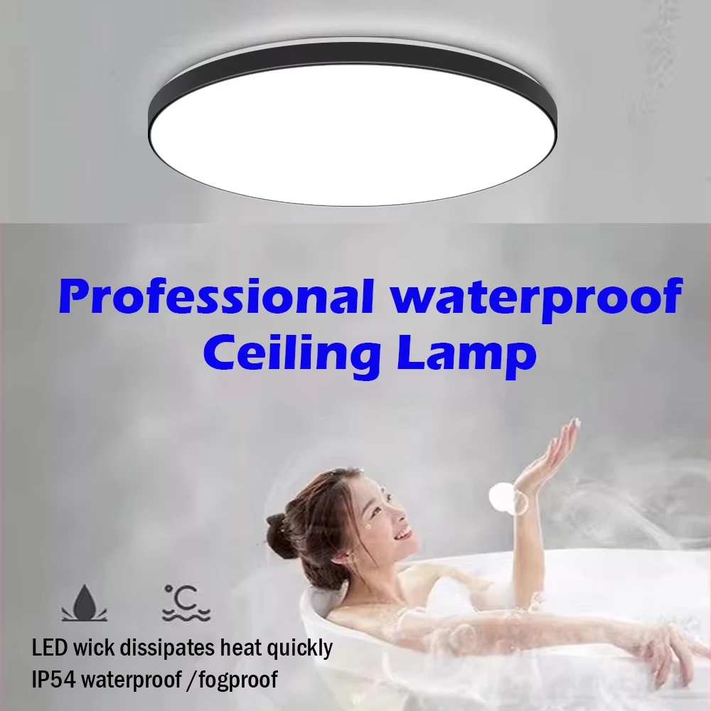 Wasserdichte Badezimmer-Deckenleuchten, LED-Küchen-Deckenleuchten, 30 W, 40 W, LED-Deckenleuchte für Wohnzimmer, Balkon, Toilette, 220 V