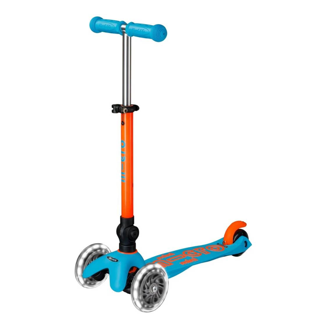 Micro Kickboard Micro Mini Foldable LED Scooter (2-5 Years) - Neon Sunset Orange / Aqua