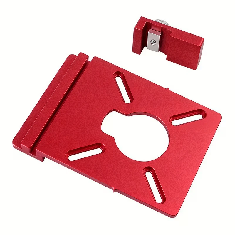 1 Satz Führungsschienenadapter, gerade Linie, Fräsnut, Hilfshalterung aus Aluminiumlegierung mit Begrenzer, kompatibel mit den meisten Oberfräsen Image