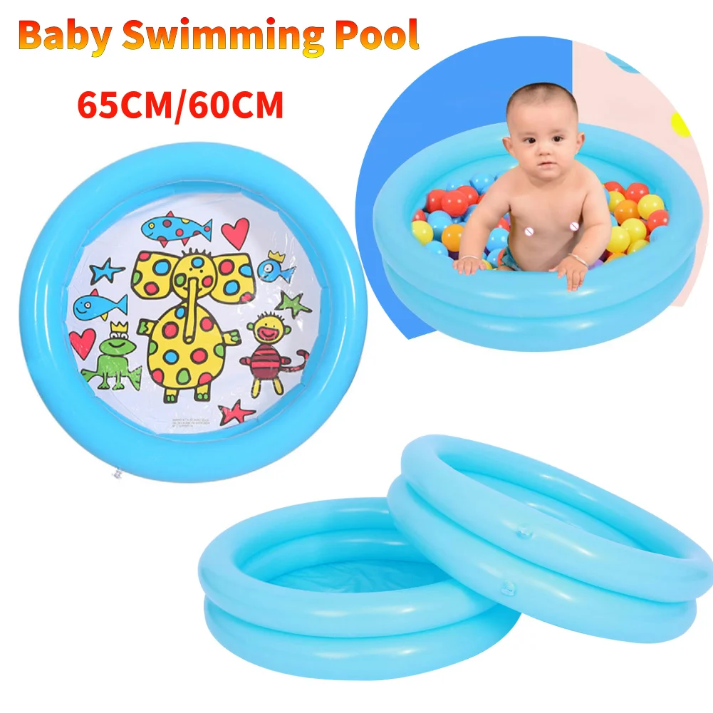 65/60CM Sommer-Baby-Schwimmbecken, aufblasbar, tragbar, für Kinder, Outdoor-Sport, Spielzeug, rundes Becken, Badewanne, Garten, Planschbecken für 0-3 Jahre Image