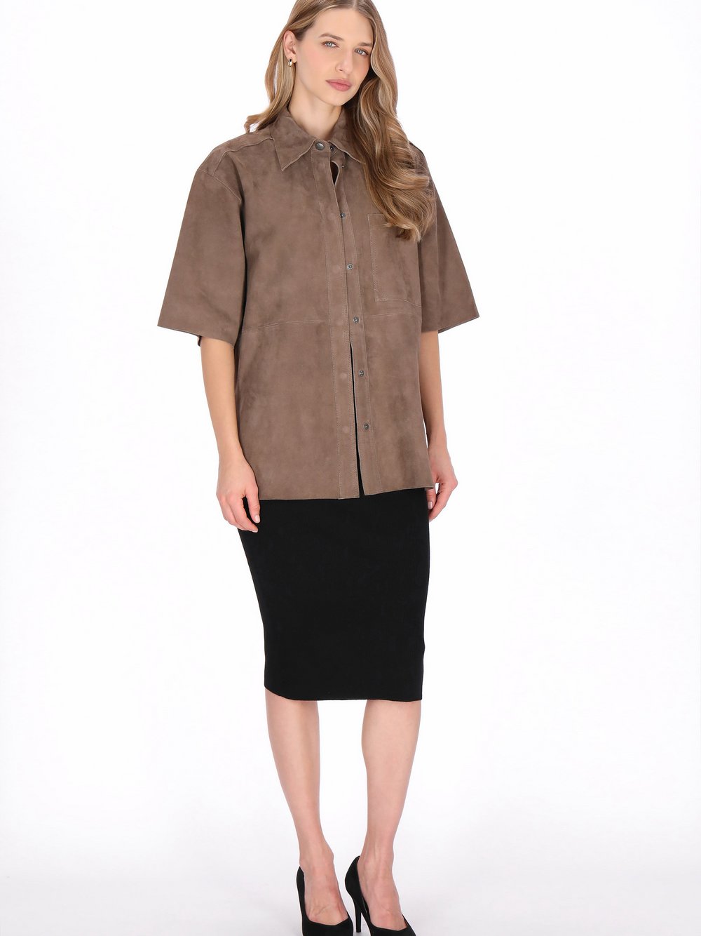 Dreimaster Hemdbluse Damen taupe, M Image