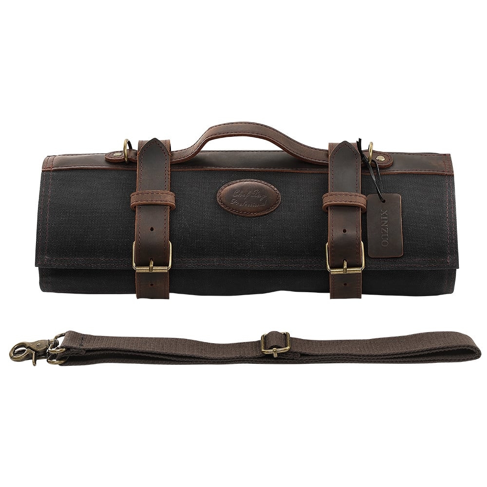 XinZuo - Umhängetaschen aus Canvas/Leder - 43x15x15 cm - 900 Gramm - Schwarz Image