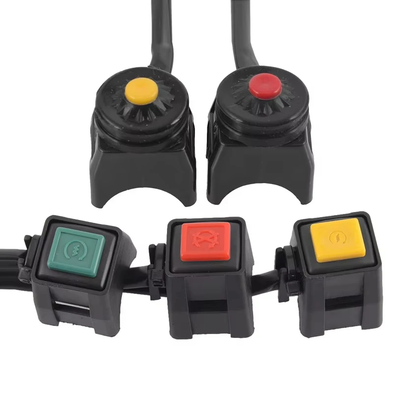 Motorrad Kill Switch Rot Push Button Horn Starter Control Schalter Dirt Bike ATV UTV Dual Sport Für 22mm Lenker montiert Bars Image